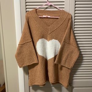 Womens knit novelty sweater tunic.